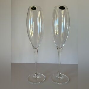 Bohemia Crystal Clear “Joy” Fluted Champagne Glasses with Sticker-2 Glasses